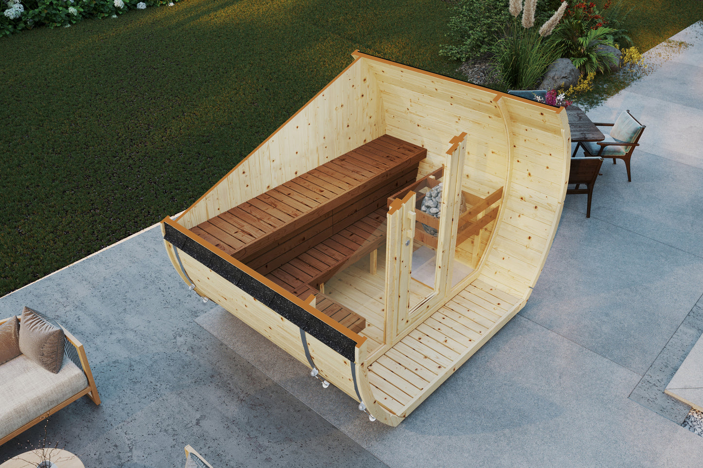 Sauna Suzi 200x230 spruce/thermo pine