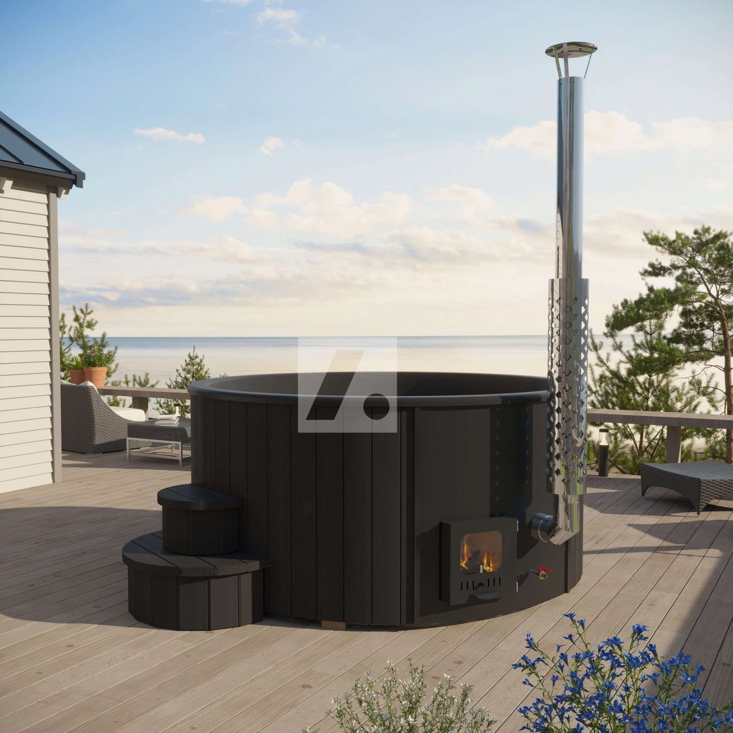 Hot tub DeLux 200 “Black Night” with integrated oven