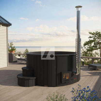 Hot tub DeLux 200 “Black Night” with integrated oven